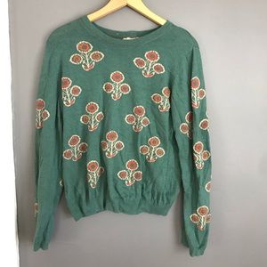 Anthropologie Flower print sweater
